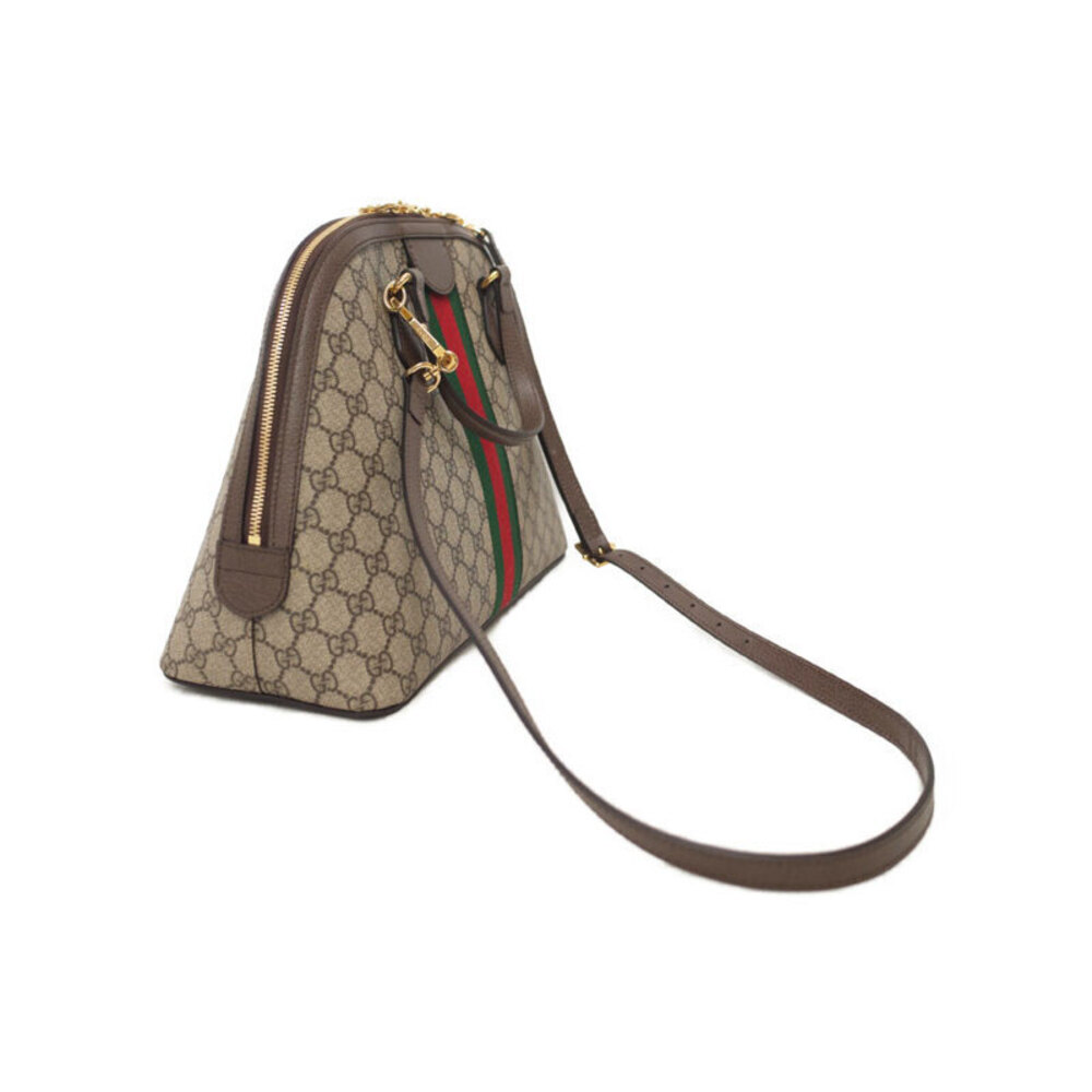 Gucci ebony Web handle Ophidia beige Supreme brown leather bag GG top